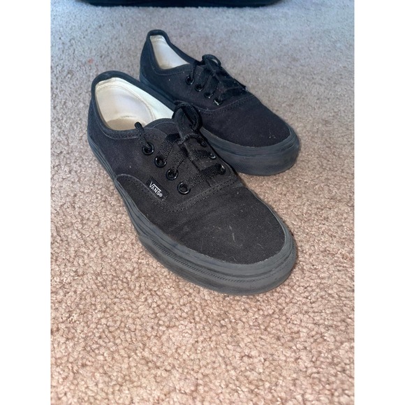 Vans Authentic Skate Shoe  - Black Monochrome Vans Authentic Skate - Picture 1 of 8